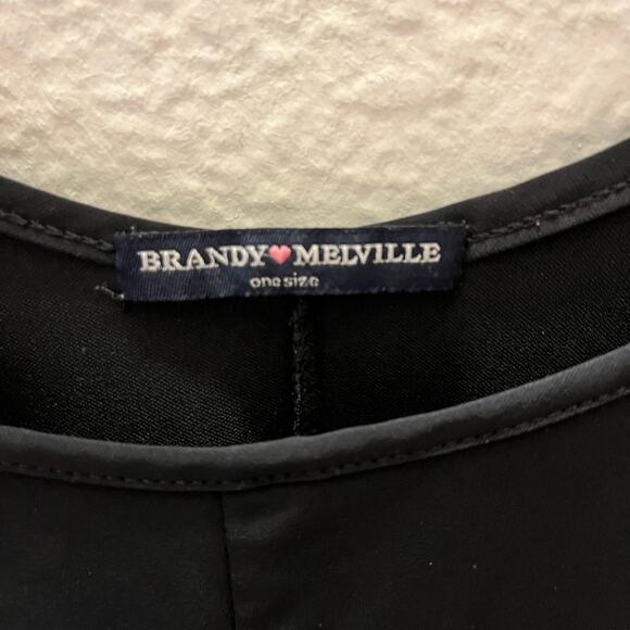 Brandy Melville Black Slip Dress Skylar Amara Minimal Y2K Whimsigoth Coquette - Picture 5 of 6